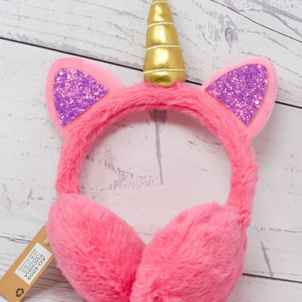 Unicorn Kids/Adult Solid Plush Adjustable Earmuff - Picture 7 of 13